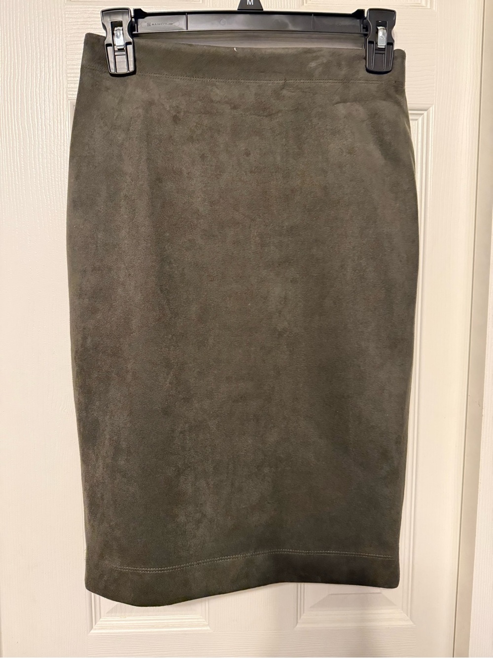 Catherine Malandrino Olive Green Suede Pencil Skirt